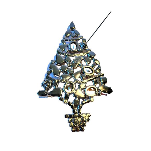 Nicky Butler Vintage England Christmas Tree Brooch Pin Crystal Rhinestone Rare - Picture 12 of 15